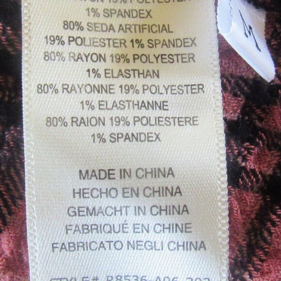 Anthropologie Cloth & Stone Red & Black Plaid Tied at Waist Dress, Size M  E1112 - Picture 7 of 7